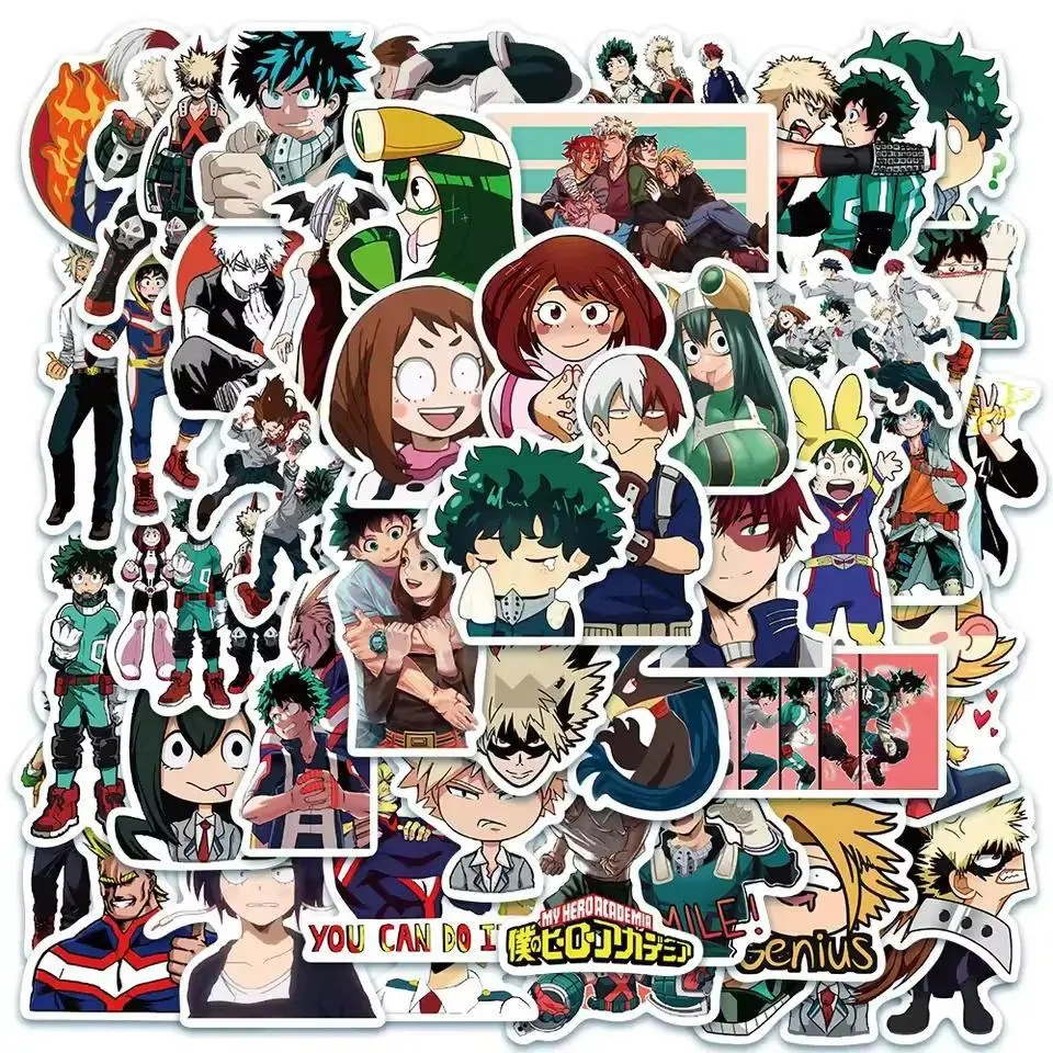 100PCS My Hero Academia Graphic Decal Set - Deku, Bakugou Katsuki, All Might Anime Stickers for Motorcycle, Luggage, Stationery - Decoration for Anime Fans