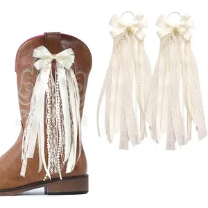 White Ribbon Bow Martin Boot Bows, White Satin Ribbons Buffalo Plaid Boot Bows Glitter Pearl Lace Holiday Birthday School Accessory Decorfidget toys