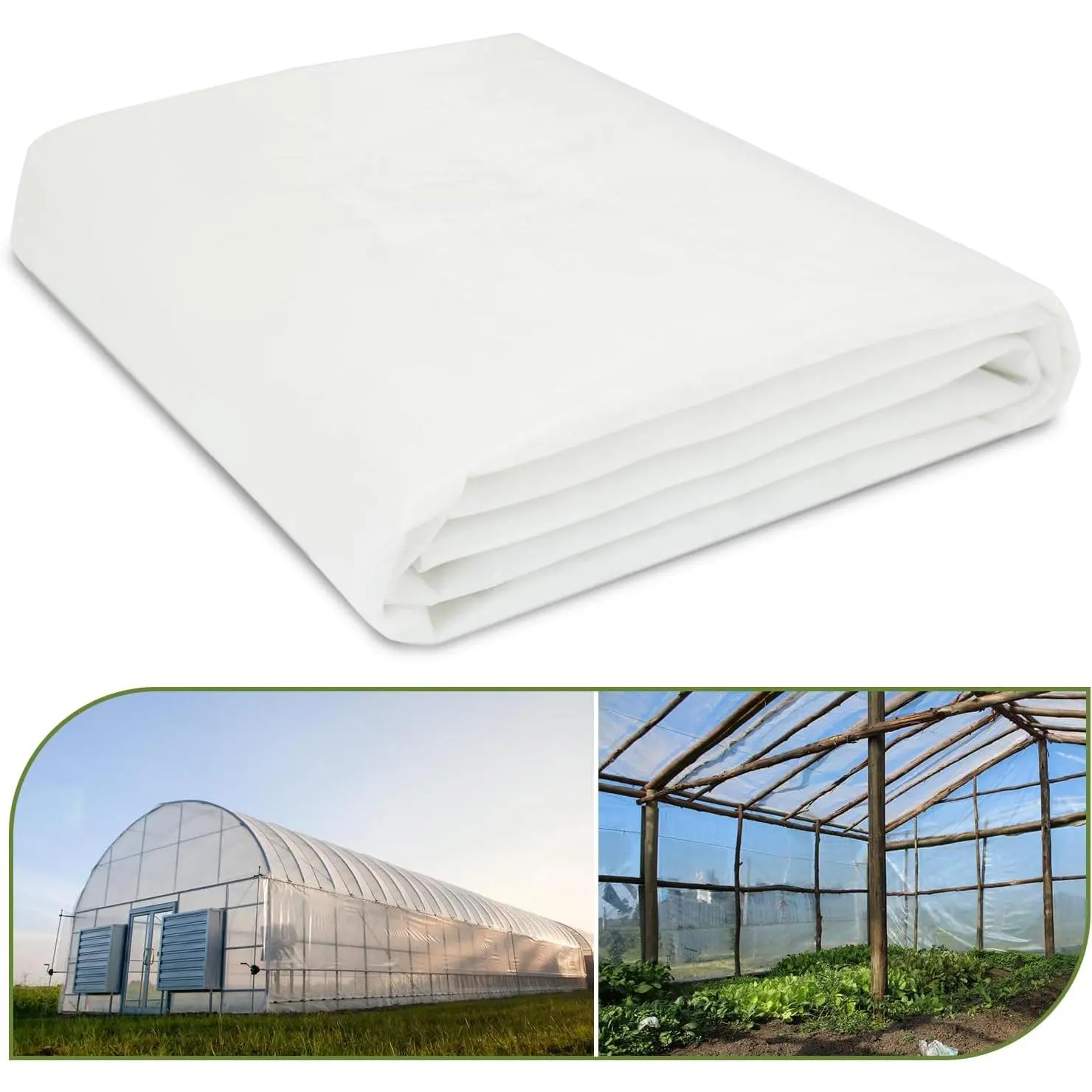 Greenhouse Plastic Sheeting, 12 x 25ft 6 mil Clear Greenhouse Film, UV Resistant Plastic Sheeting Heavy Duty, Polyethylene Green House Plastic Cover for Farms, Garden, Agriculture