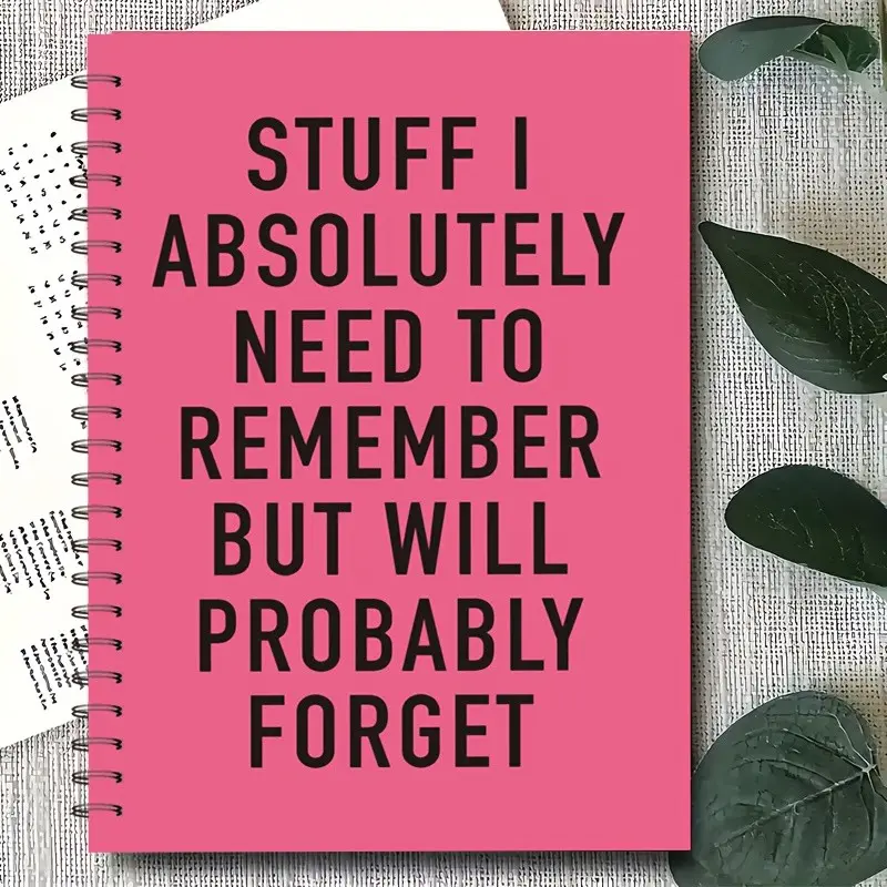 Funny Spiral Notebook, Cover with Text, Office Supplies, Perfect Gift for Colleagues, Durable Binding, Suitable for All Seasons, Spiral Bound Notepad
