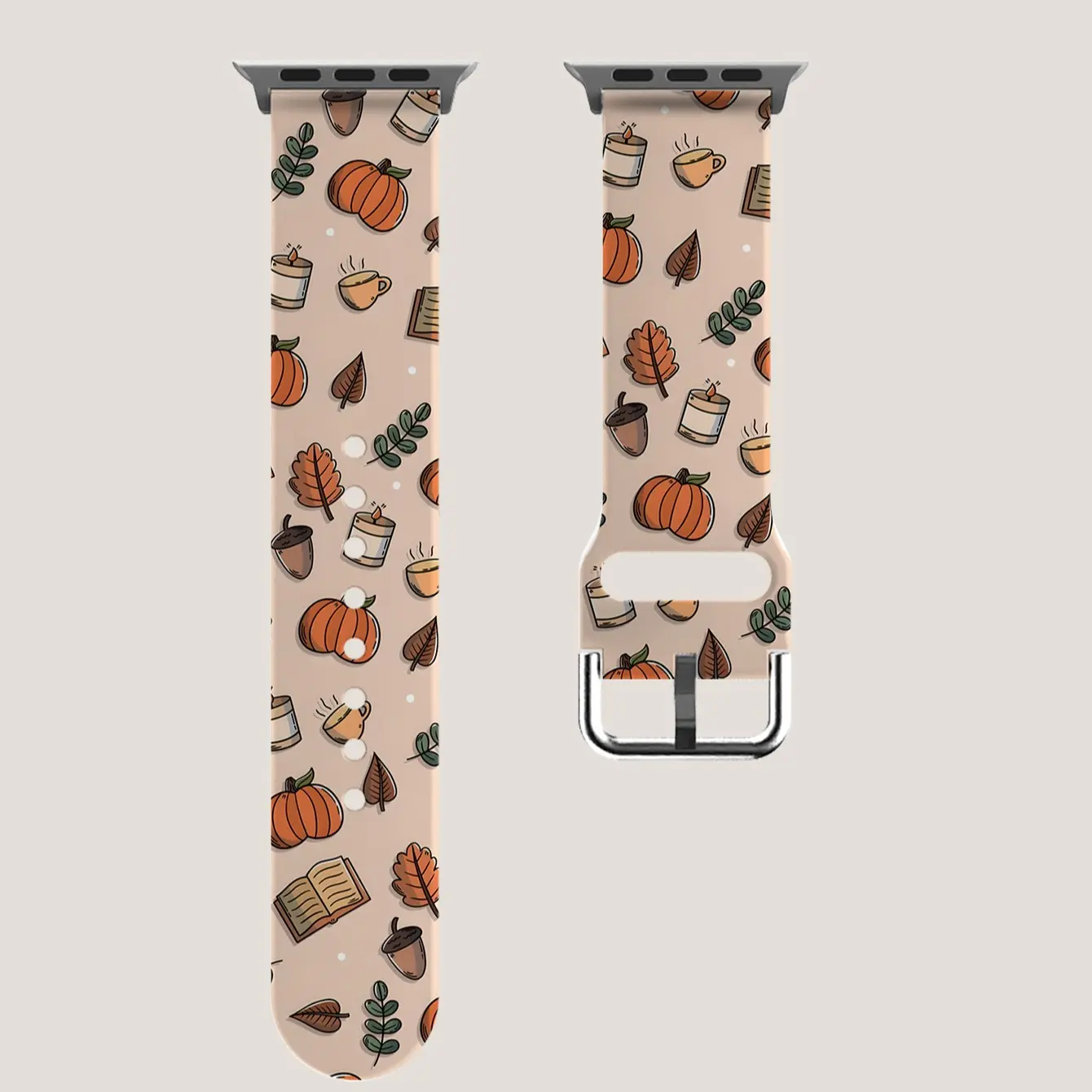 1pc Halloween Pumpkin Leaf Silicone Watch Band, for Apple Watch 38-49mm, Fashionable Multicolor Strap, Unisex Sport Replacement Band, Watch Straps