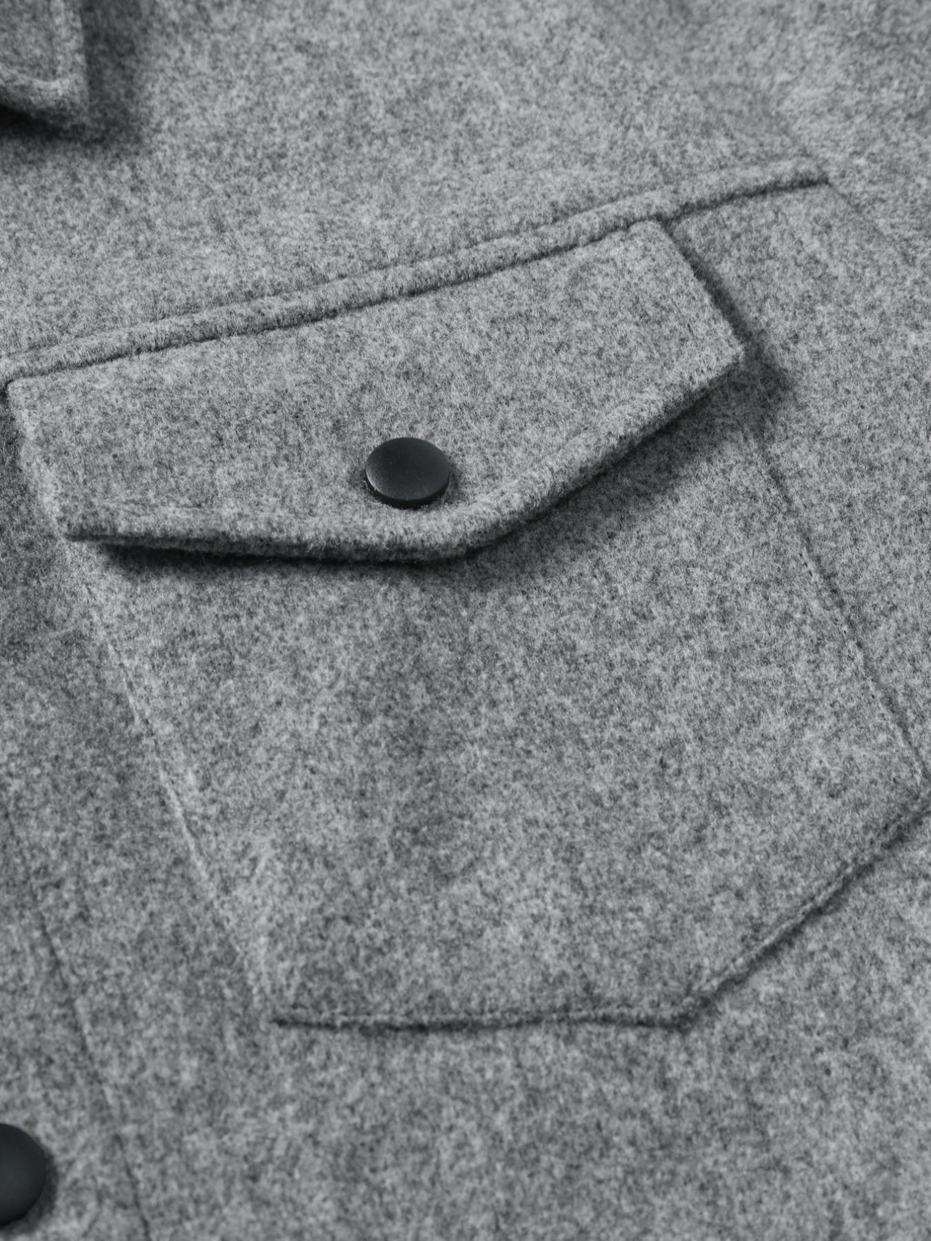Men's Solid Button Front Pocket Jacket Coats, Casual Fitted Jackets, Regular Fit Casual Collared Long Sleeve Outerwear, Men's Clothes for Daily Wear