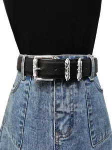 Cro Cro decorative jeans with personalized Y2K Punk Style Belt and suspender straps.