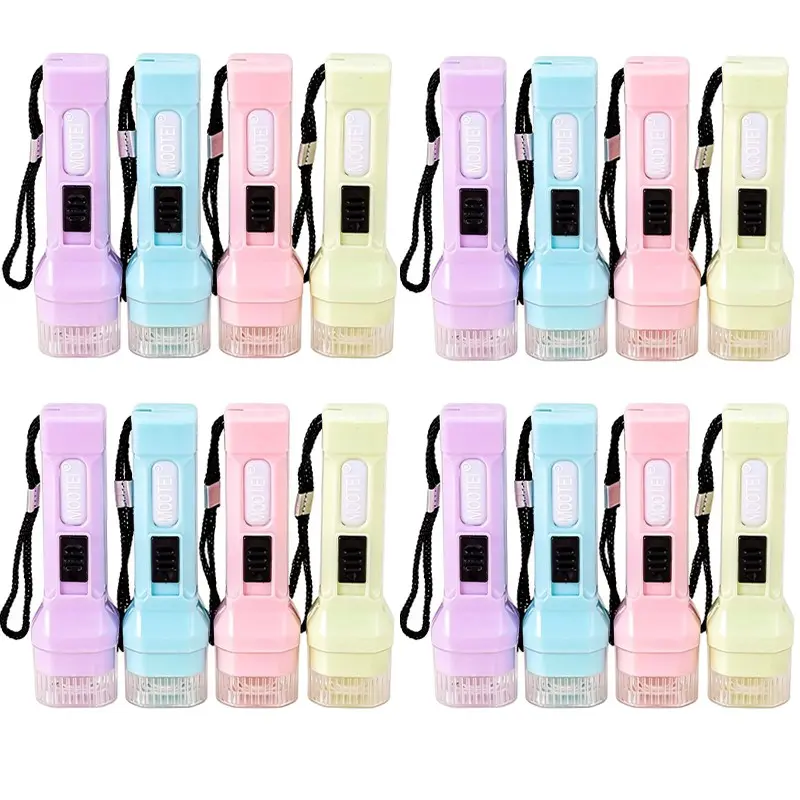 Mini LED Plastic Flashlight Set, 16/24/30/36/64 Pieces, Strong Outdoor Small Flashlights with Lanyard, Ideal for Camping