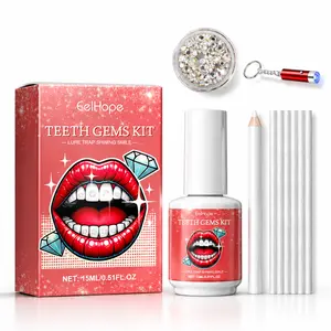 Tooth Gem DIY Kit with UV Light, Shiny Teeth Jewelry Crystals Rhinestones Set, Professional Fashion Smile Dental Decoration Nail Art Gems
