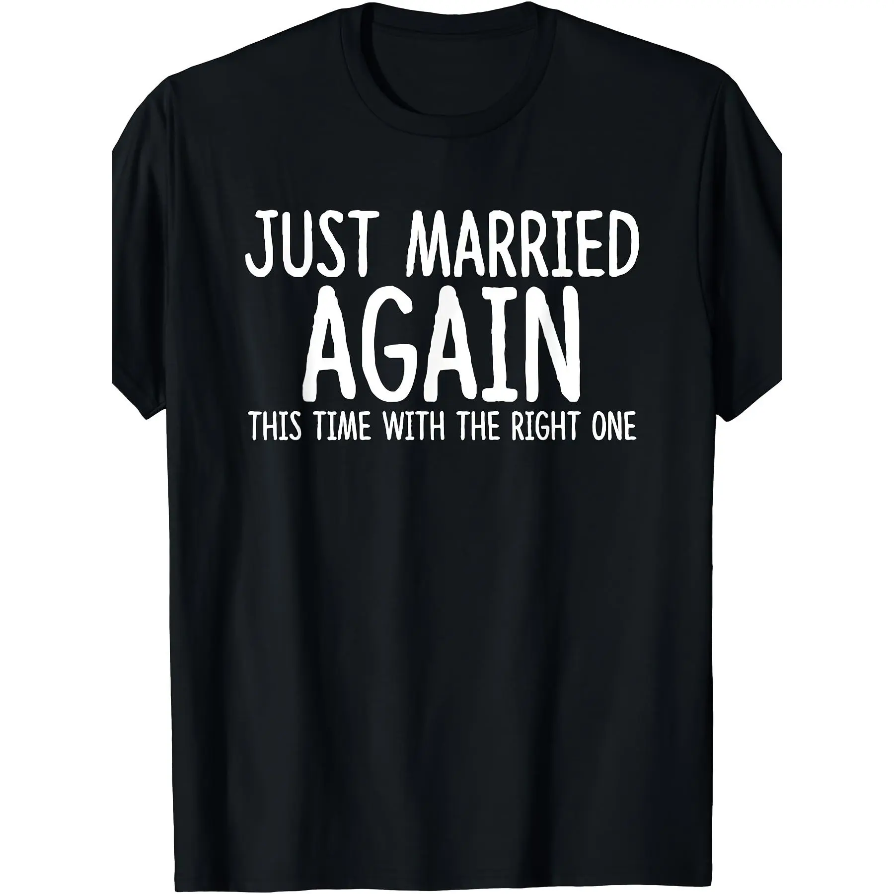 Funny Vintage Graphic Tee Funny Just Married Again Second Wedding T Shirt for Men Gift for Husband Cool Tee 1pc S XXXL
