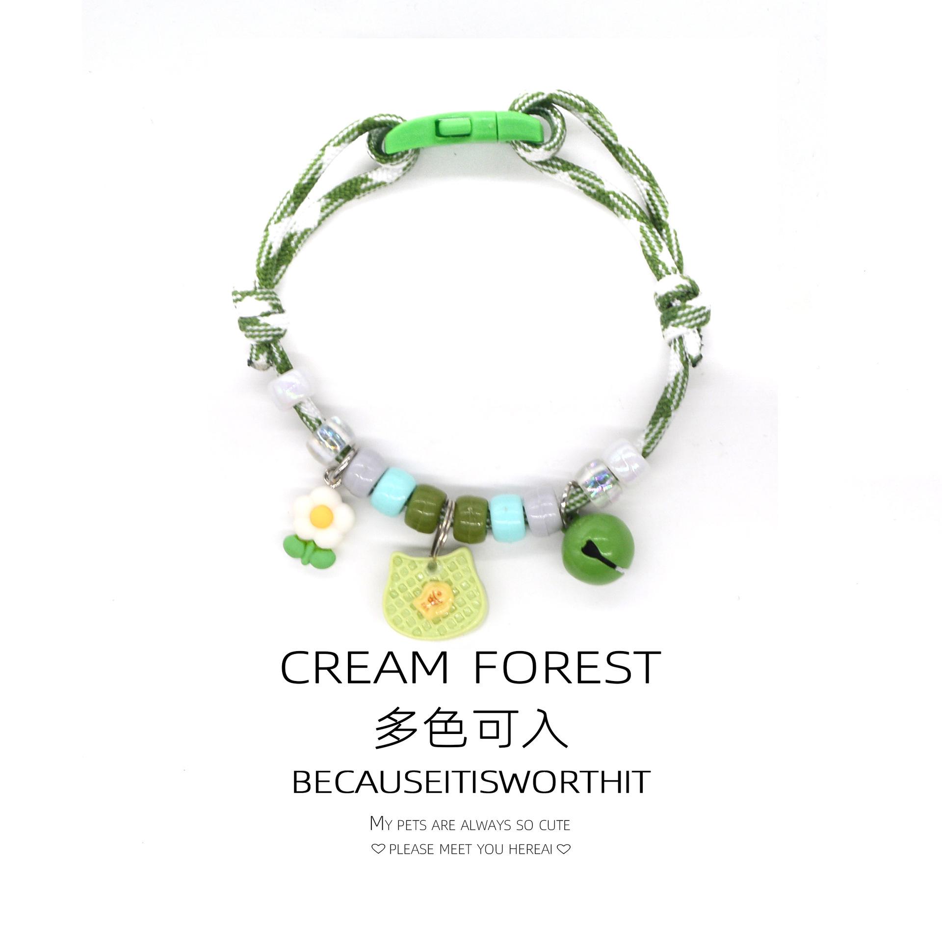 Cat and Dog Collar Necklace with Bell, Cute Paw Print, Simple Bell, Colorful Adjustable Collar