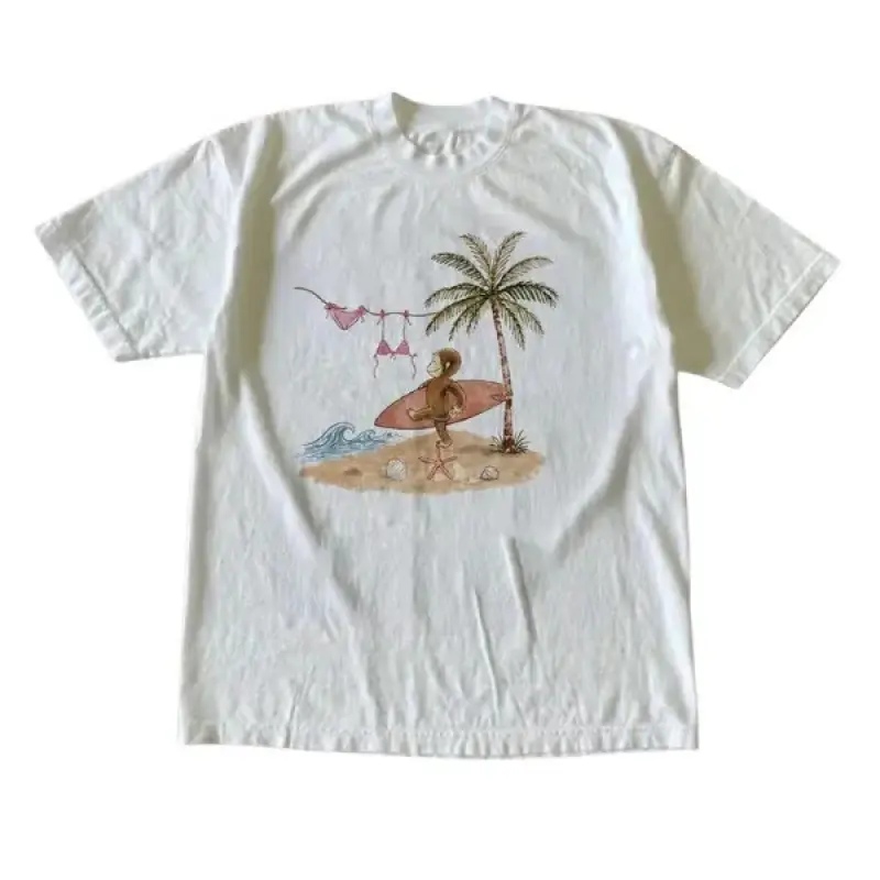Surfing Y2K Summer T-Shirt - Graphic Tee – Menswear & Womenswear – Streetwear Tops – Casual Cotton Crewneck Shortsleeve T-shirt