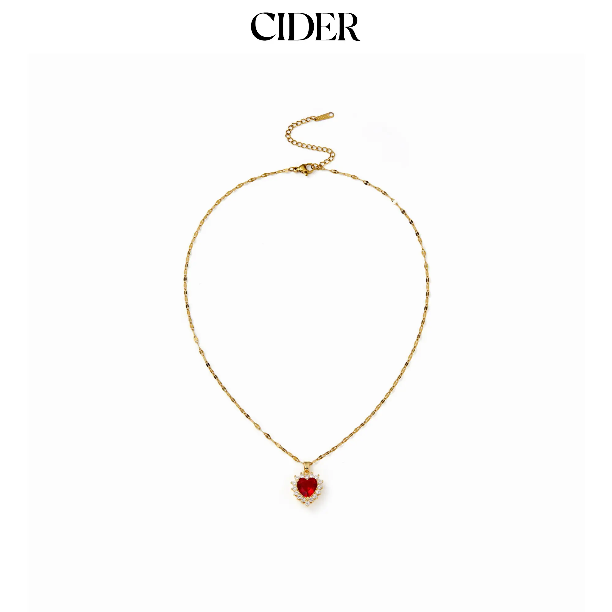 Cider HEART & ZIRCON PENDANT NECKLACE