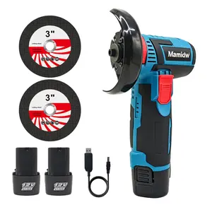 Brushless 10mm Mini Angle Grinder, Cordless & Portable, w/ Two 1200mAh Batteries + Charger – Sand, Polish, Cut Wood & Metal