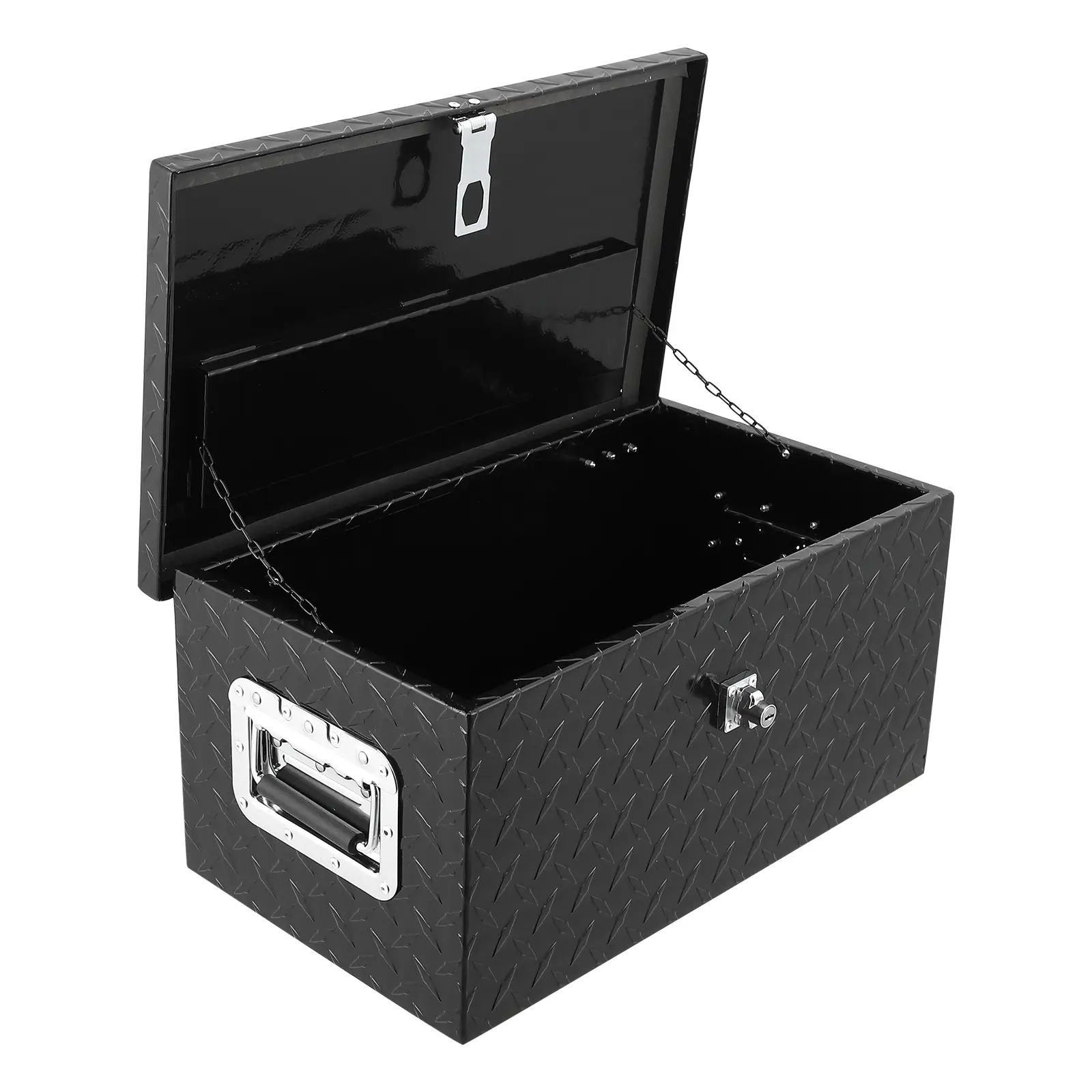 Heavy Duty Aluminum Diamond Plate Underbody Truck Tool Box – Waterproof T-Handle Storage Organizer with Lock – Durable, Lightweight Metal Chest for Pickup, Van, Trailer, or RV