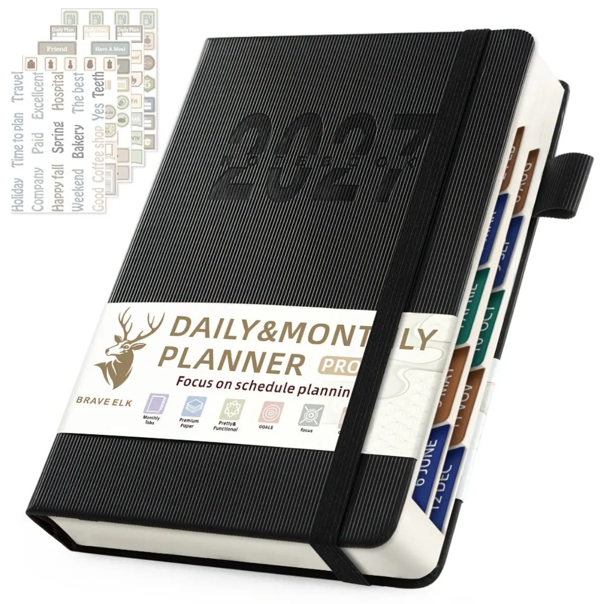 2027 Planner Notebook, Productivity Planner, 365 Day 400 Page Calendar Journal with 5 Schedule Stickers, Weekly and Monthly Planning Pages for Time Management, Self Discipline and Daily Organization, Ideal for Students, Adults, Office Use and Gift