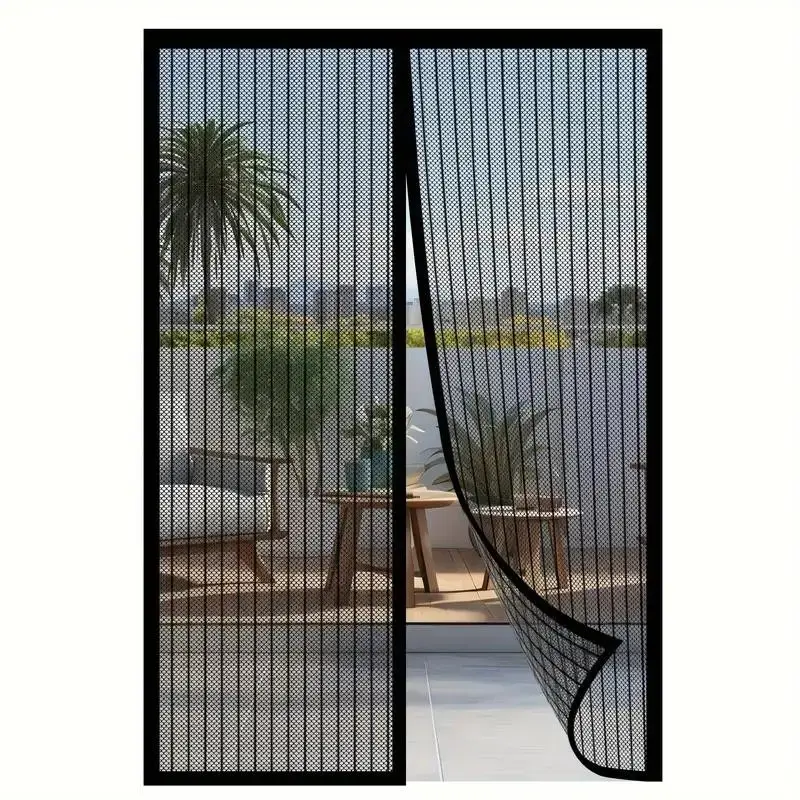 Self-Sealing Mesh Divider, Screen Door, Outdoor Screen, Hands-Free Design, Pest-Proof, Pet and Child-Friendly, Easy Installation