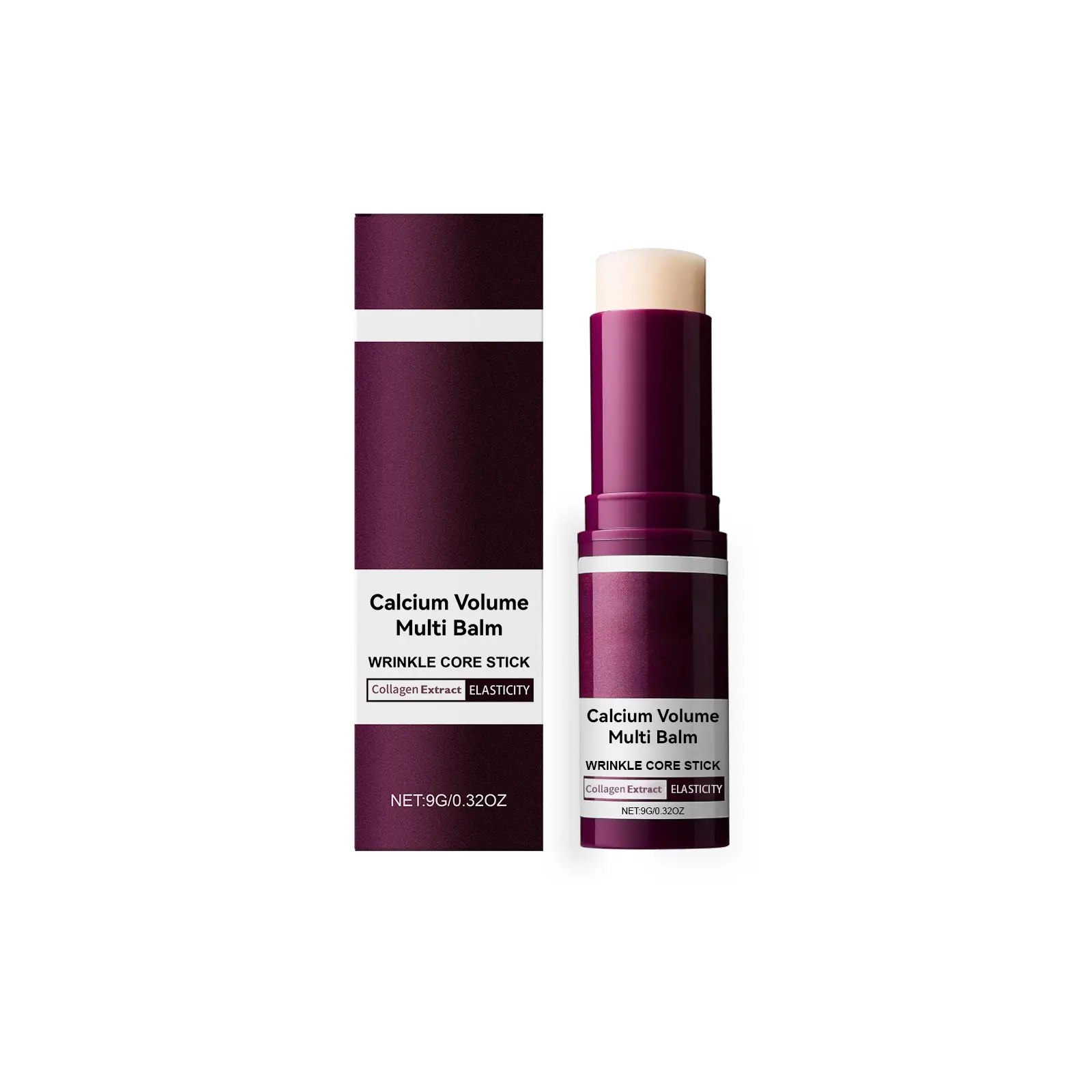 Calcium Volume Multi Balm Wrinkle Core Stick Collagen Extract Anti Aging Anti Wrinkle Face Balm Improve Skin Elasticity Firm Fine Lines Moisturizing Portable Hydrating Skin Repair Stick 9G Anti-Aging Facial Skin Care For Women Daily Beauty