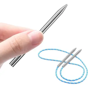 2 Pack 3" 550 Paracord FID Lacing Needle Tools, Type III Parachute Stitching Needles for Bracelet Topsiders Boat Shoes Baseball Glove Leather Lacing Accessories