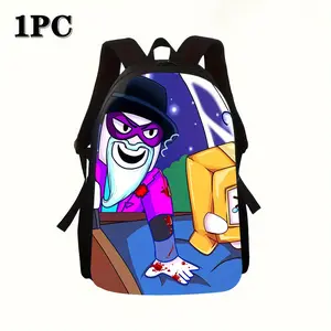 Adventure Time Ice King Bloody Dark Night Scene Print Backpack Weird Gothic Cartoon 600D Oxford Lightweight Laptop Bag Padded Straps For Alternative Anime Fans Teens School Daily Travel Carry