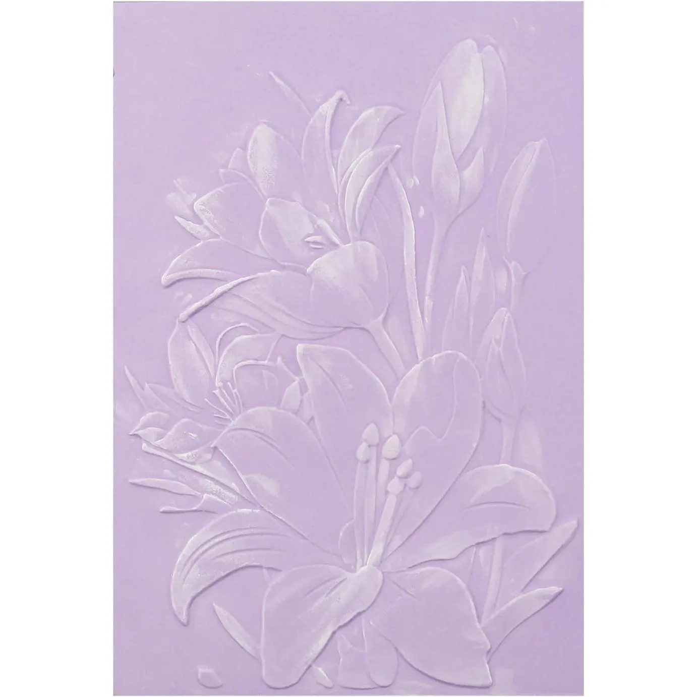 3D Embossing Folder for Card Making, Lily Flowers Clear Plastic Texture Fades Embossing Folder Template for Scrapbooking and Other Paper Craft Album Stamps DIY Decoration