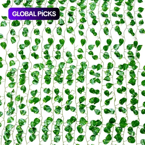Artificial Ivy Vine, 12 pcs/set Fake Ivy Leaf Garland, Decorative Hanging Ivy Plants for Room, Garden, Office and Wedding Wall Decor, Home Garden Decoration, Suitable for Indoor and Outdoor Use, Faux Greenery, Fake Greenery #GLOBAL PICKS