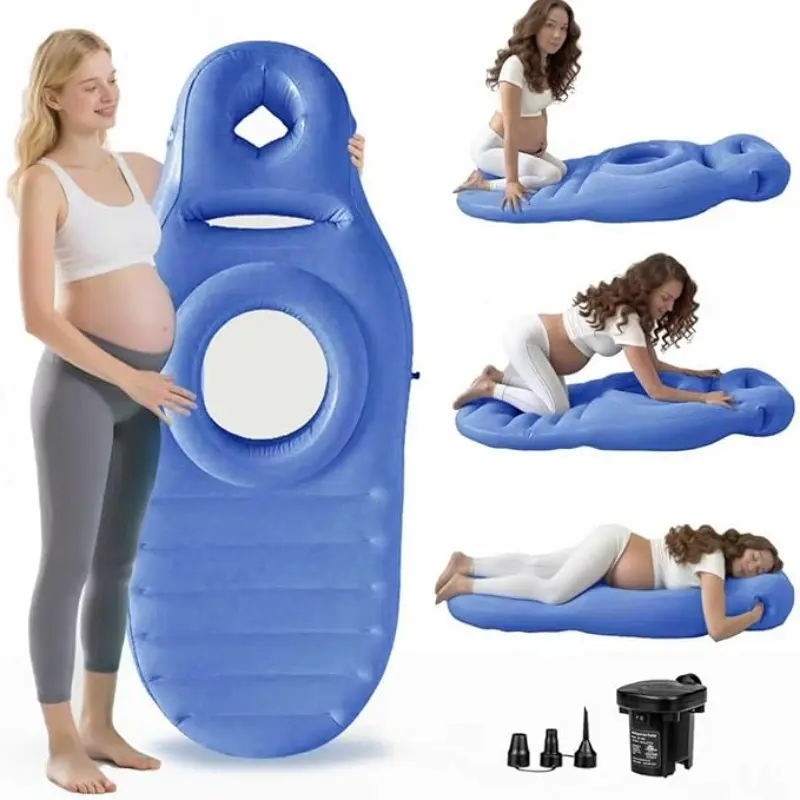 Inflatable Pregnant Women Mattress with Hollow Design, Portable PVC Support Bed, Ideal for Bedroom, Living Room, Yoga, Outdoor Activities