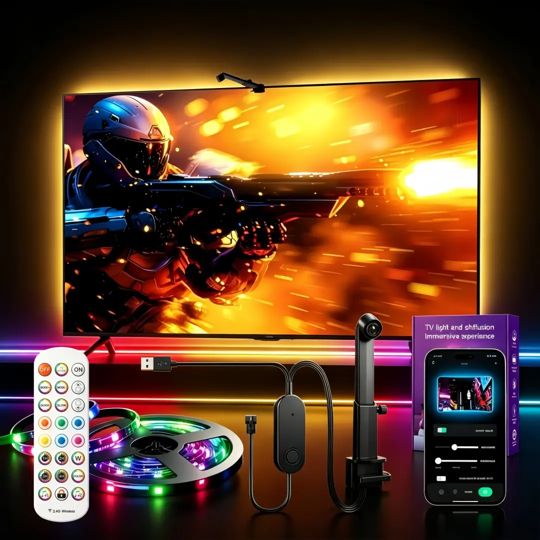 Smart LED TV Backlight Strip, Ar Sensor, Color Sensing, Music Sync, APP Control, Rgbic Light Band, for 35-75 Inch Tvs, Living Room Decor, Tv Lights That Change With Tv