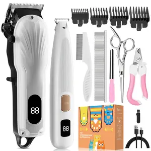 Kalhela Pet Electric Clipper for Cats and Dogs, Professional Cordless Grooming Tool, Hair Trimmer for Large Dogs, Long-Haired Cats, Horses, Alpacas