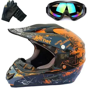 Youth Kids Motocross Helmet for 4 Wheeler Dirt Bike Street Riding with DOT FMVSS 218
