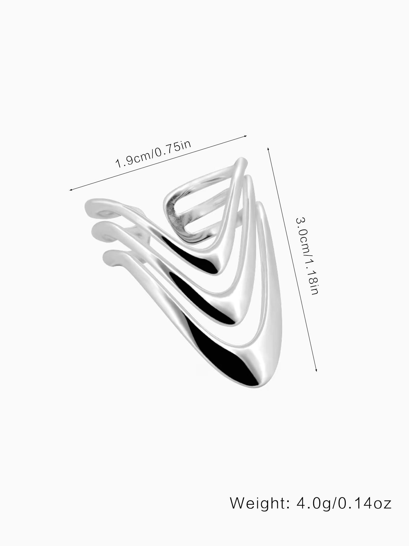 S925 Sterling Silver Fashionable Wide Band Geometric Design Ring, Fashion Jewelry for Party, Daily Clothing Decor, Trendy All-match & Exquisite Jewelry for Birthday Gift