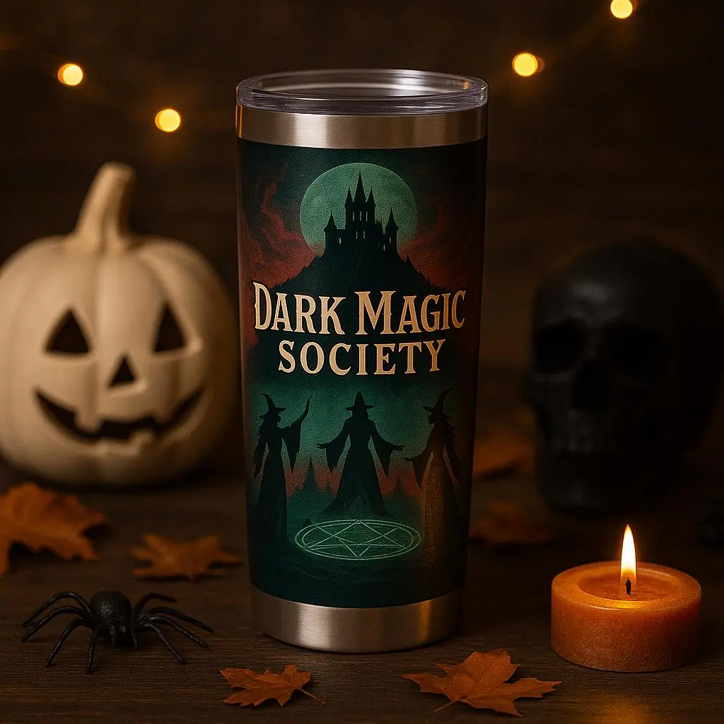 Dark Magic Society Stainless Steel Tumbler, 20oz - Witchy Drinkware for Halloween, Spooky Gifts, Halloween Decor, Potion Mug Bottle Water Bottles floral pattern gym office