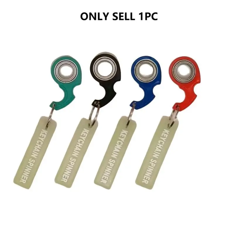 3-Piece Finger Rotation Keychain Set, Glow-In-The-Dark, Stress Relief Fluorescent Key Ring, Gift for Boys and Girls