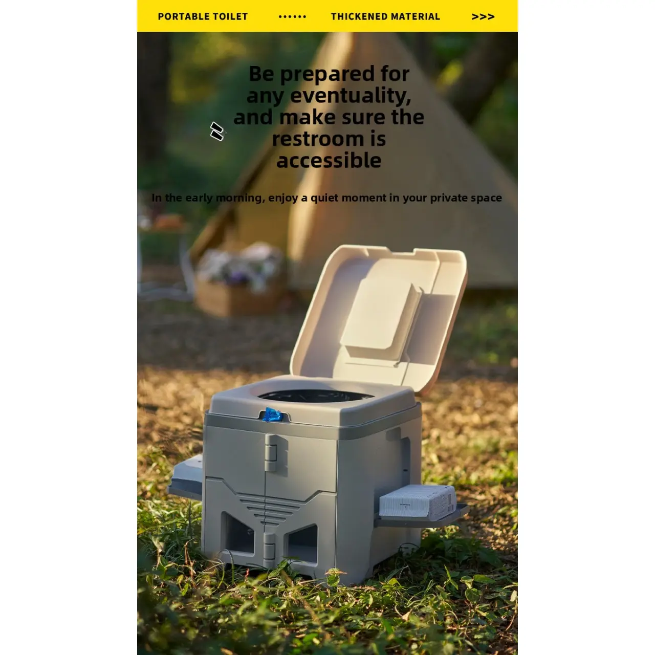 Portable Outdoor Toilet, Foldable Camping Seat, Emergency Car Restroom, Adult Portable Odor-Resistant, Convenient Travel Solution, Folding Camping Toilet, Camping Toilets Portable