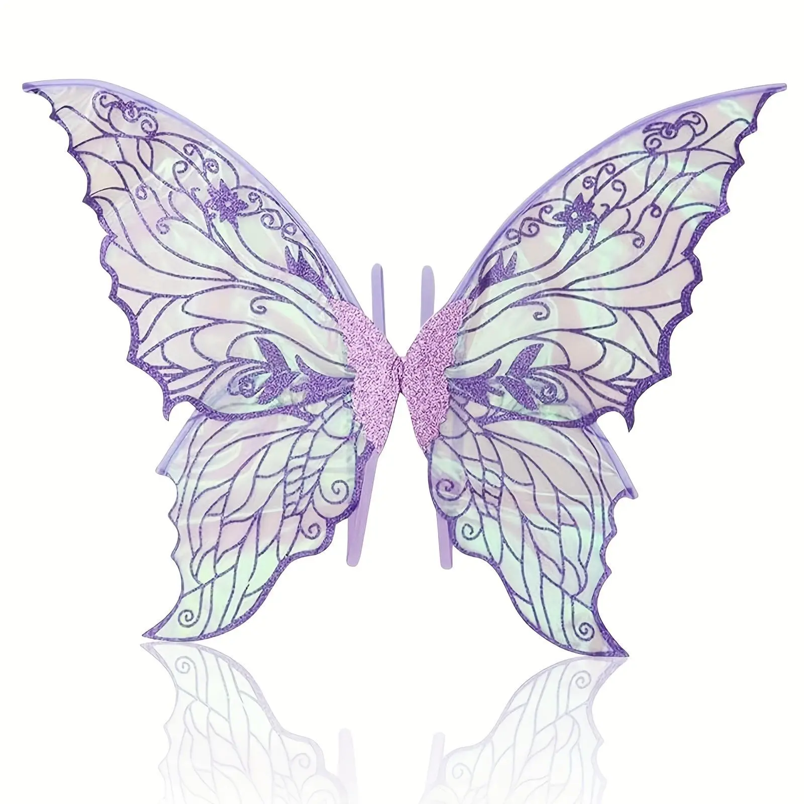 Shiny Butterfly Wings for Women, Lightweight Gold Glitter Fairy WINGS, Carnival Costume Accessory, Halloween Christmas Party Props, Party Cosplay, Battery-Free