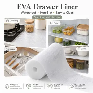 Printed Thick Eva Shelf Liner, Cuttable Waterproof Oil-Proof Mat, Moisture Resistant for Kitchen Cabinet, Drawer, Shoe Rack, Table Top