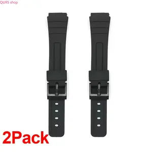 2026 New 2 Pack Soft Silicone Watch Band, Universal Replacement Strap Sizes 12mm–22mm Fits F91W W800H SGW400 F84 F105 A158 AE1200 Series, Waterproof Comfort Bracelet for Men Daily Casual Wear