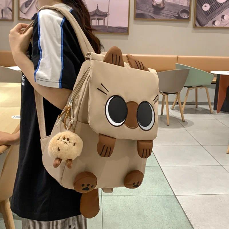 Cute Cat Mochila Sweet Cool Girls Large Capacity Mochilas Student Backpack Spacious Durable School Bag Practical Bags for Woman