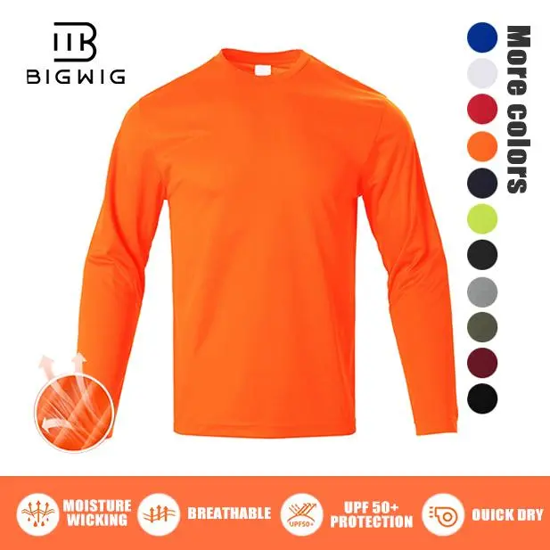 Men's Moisture-Wicking Long-Sleeve Athletic Apparel Fitness T-Shirt - Soft, Lightweight Fabric, Slim-Fit Crew Neck, Suitable for Running, Outdoor Activities, All-Season Casual Wear, Activewear Men's Long-Sleeve T-Shirts, Athletic Top, Sun Protection, Mens