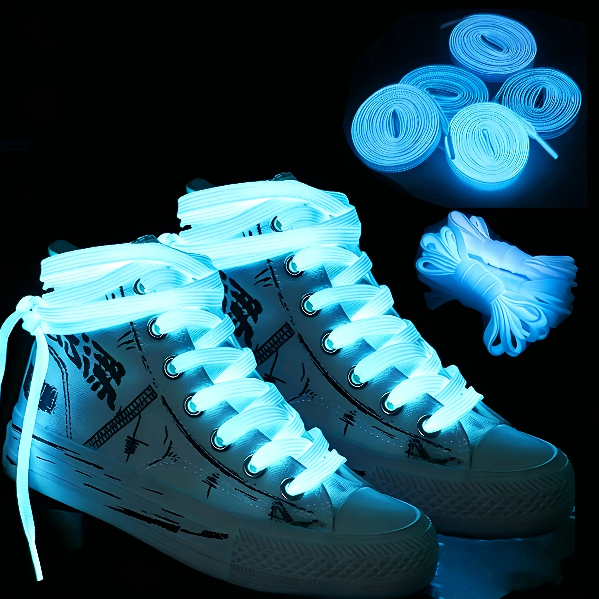 2PCS Luminous Shoelaces, Suitable for Men's and Women's Sports Shoes, Versatile Reflective Shoelaces, Cool and Trendy, Used for Daily Casual Wear, Gatherings, Dates, Outings, Holiday Outfits, Etc.