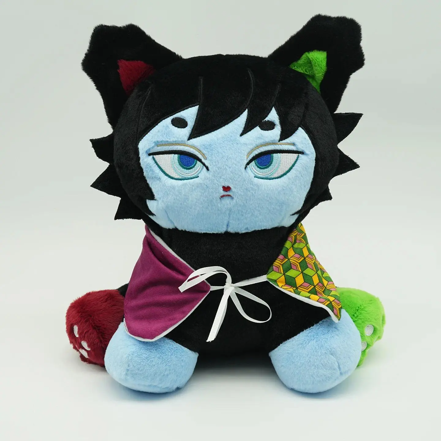 30CM Tomioka Giyuu Cat Plush Doll Game Demon Slayer Peripheral Collectible Birthday Gift For Fans