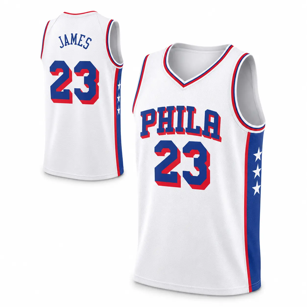 Unisex Basketball #    23 James Philadelphia Team Swingman Jersey - Icon Edition - Royal