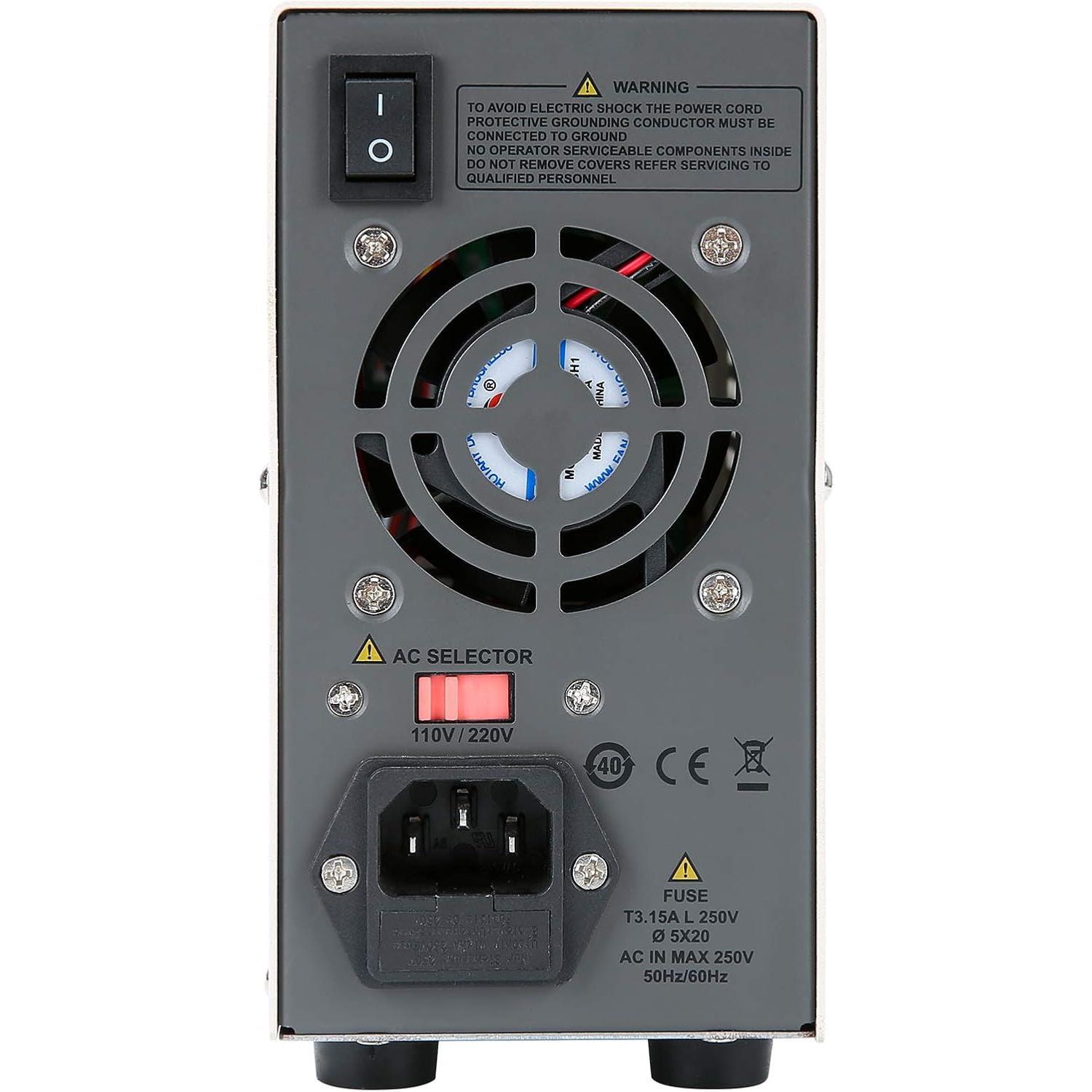 DC Power  Variable Adjustable Bench Power  Switching Regulated 32V 6A OVP OCP OTP 4 Digits LED Display with Plug Adapter Power Cord Output Cables UTP1306