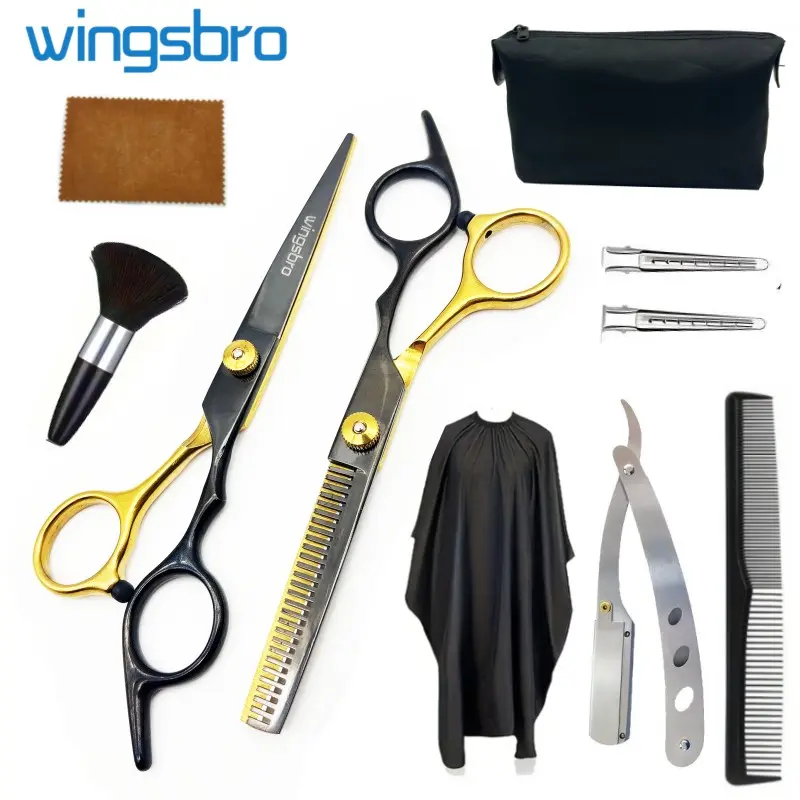 Wingsbro Haircutting Kit, Professional Stainless Barber Tools Set, Home Use Hair Clippers for Men Women Kids, Complete Hairdressing Equipment, Hair Trimmer Kit