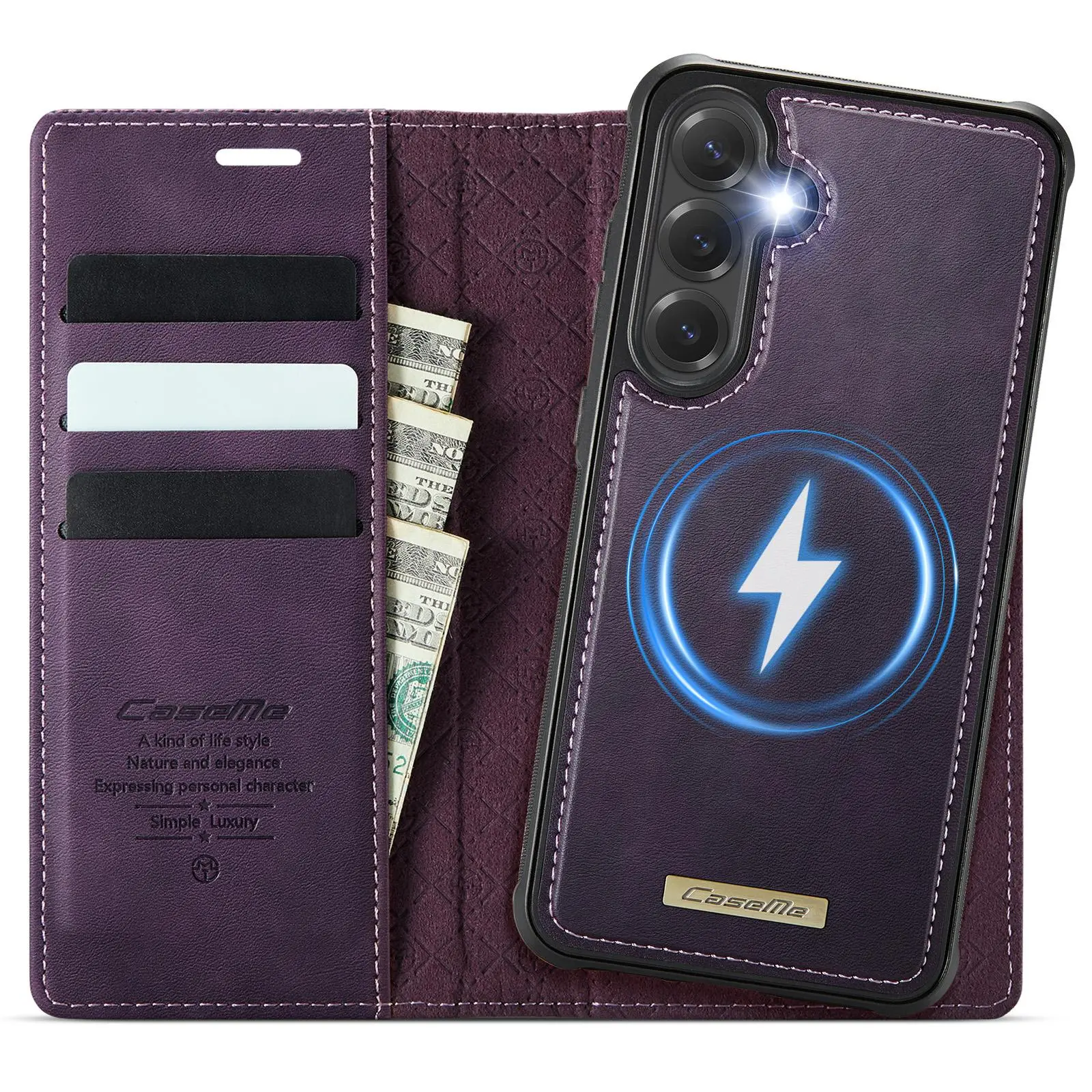 for Samsung Galaxy S25 Edge Galaxy S25/S24/S23/S22/S21 Ultra S24 FE/S25 Plus Case Detachable Wallet Case with Card Holder, 2 in 1 Flip Folio with RFID Blocking Stand Shockproof Phone Cover, Accessories, Smartphone