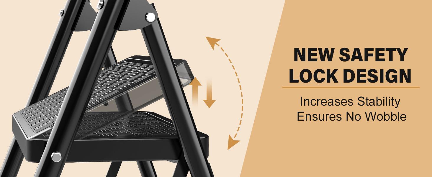 HBTower 2 Step Ladder, Step Stool for Adults,2 Step Ladder Folding Step Stool with Wide Pedal Ergonomic Design