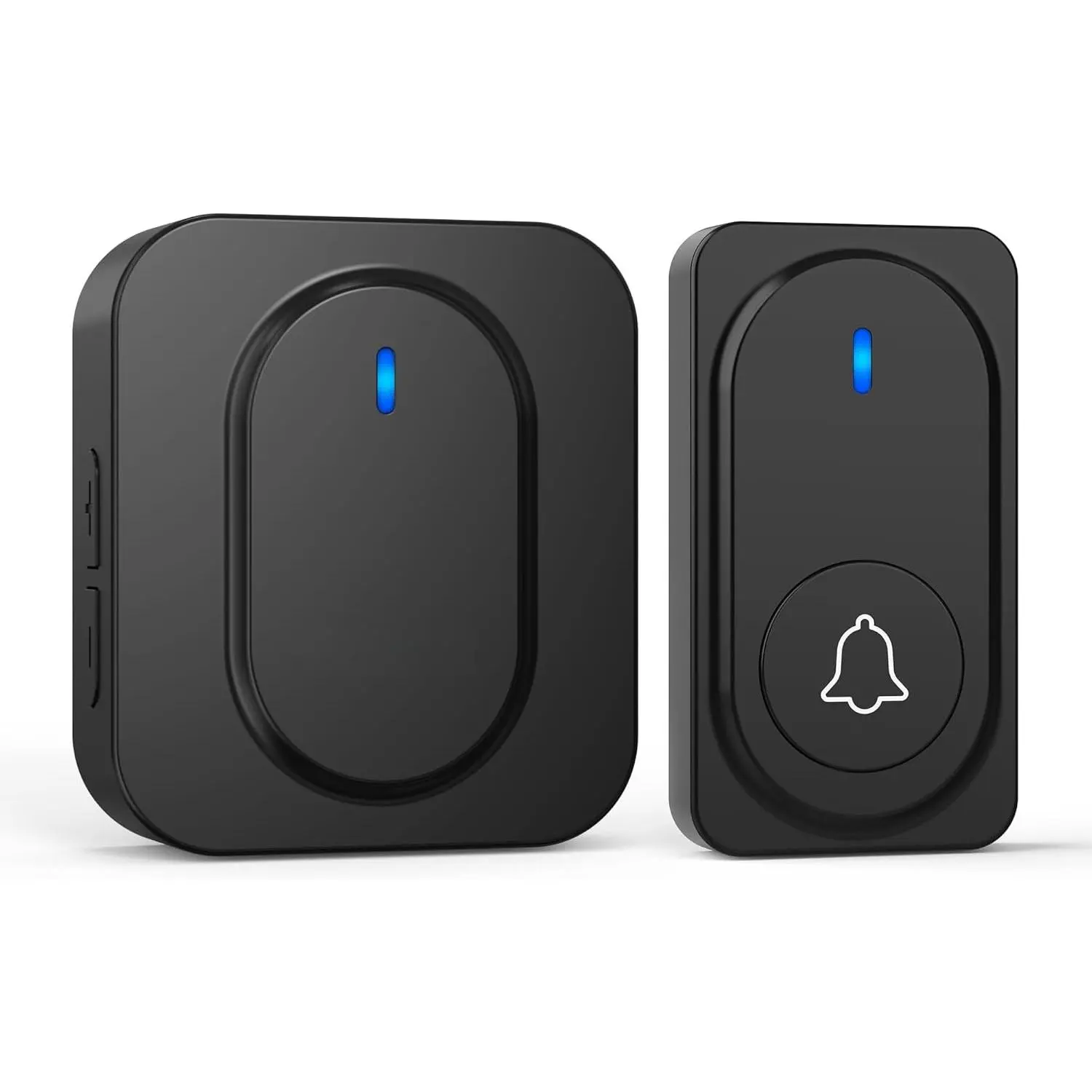 Mini Wireless Doorbell - Compact ABS Plastic, IP55 Waterproof, Outdoor Safety Alarm Doorbells & Intercoms, 7-Level Volume Control, 1000Ft Range, 36 Chimes, Mute Mode, Multi-Color LED, Easy Installation, No Monthly Fees for Homes/Offices