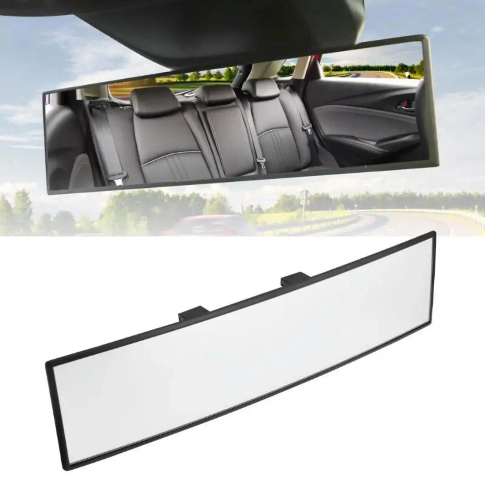 Upgrade Your Driving Safety - 11.8 Inch Panoramic Rear View Mirror – Anti-Glare Clip-On Auto Mirror with HD Clear Vision for Cars, SUVs & Trucks
