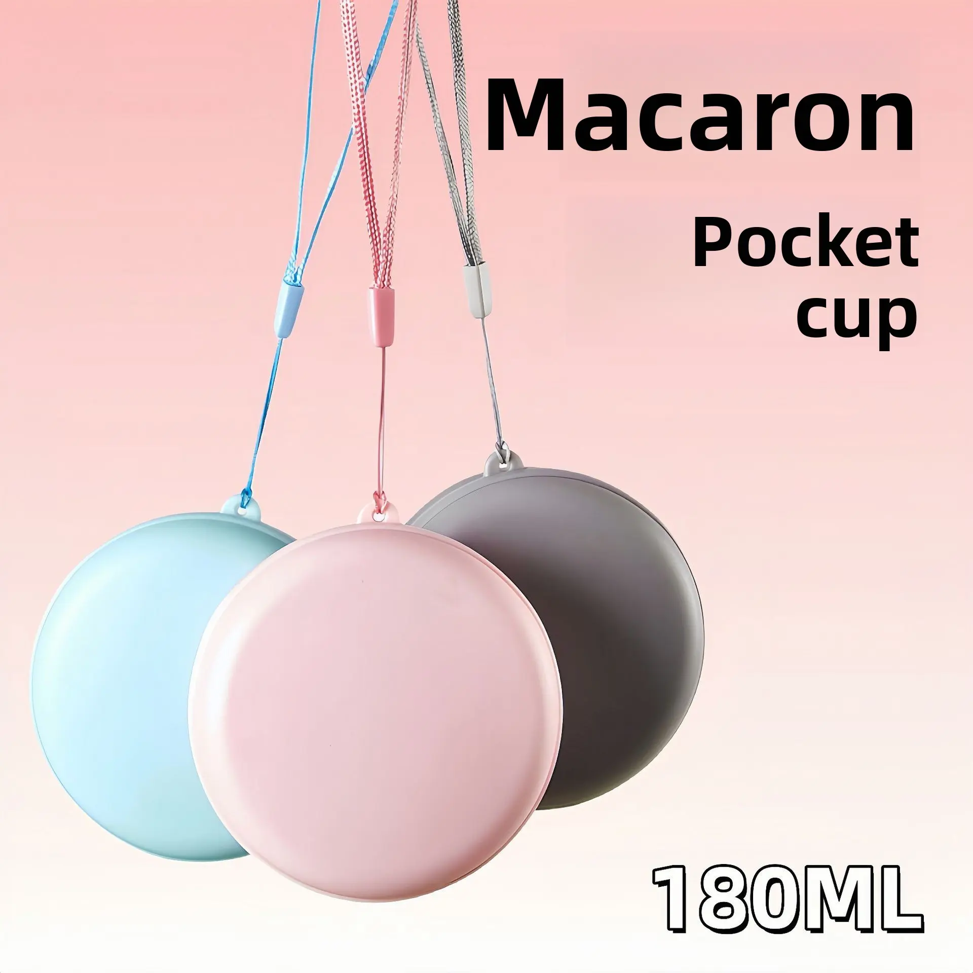 260ml Foldable Silicone Water Bottle - Macaron Portable Pocket Gargle Cup, Washable Retractable Hydrating Cup for Sports, Outdoor Travel Use, Water Bottles, Folding Cup