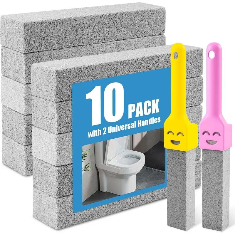 Reusable pumice stone cleaning stone, 5.9x1.4x0.9 inches household cleaning stick, for kitchen and bathroom use, suitable for daily home care (sponge and scrub pad) cup lid Double-Sided Dish Scrubbing Sponge