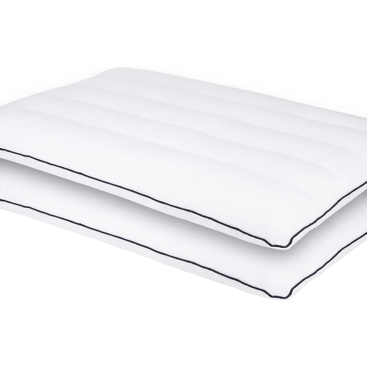 2 Packs Ultra Thin Pillows, Flat Pillows for Sleeping Thin with 7D 2.5 in Height Support, Slim Bed Pillows for  Sleeper, Low Profile Pillow Standard Size - 18x26 in, Black Side