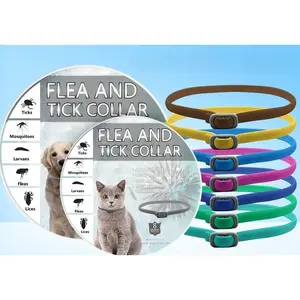 Pet Flea & Tick Collar for Dogs & Cats, Adjustable Waterproof Insect Repellent Collar, Flea Tick Prevention Protection Pet Collar