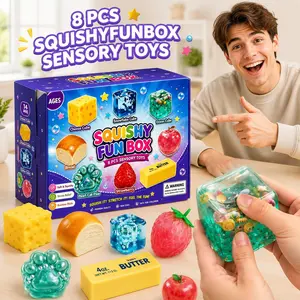 8 Pack Slow Rising Squishy Stress Relief Toy Set, Soft Malt Sugar Scented Sensory Squeeze Fidget Toys Bundle, Anxiety Relief Party Favor Gift for Kids Teens Adults