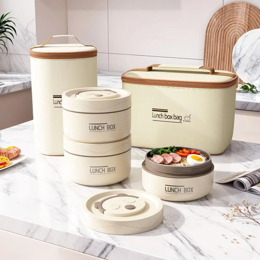4PCS Insulated Stainless Steel Leakproof Bento Lunch Boxes - Large Capacity Containers with Lids, Carry Bag, Insulated Lunchbox Cooler for Office, Camping, Back to School Haul, Packing Lunch for Kids/Husbands, Leakproof Bento Box, Packing Lunch For My Kid